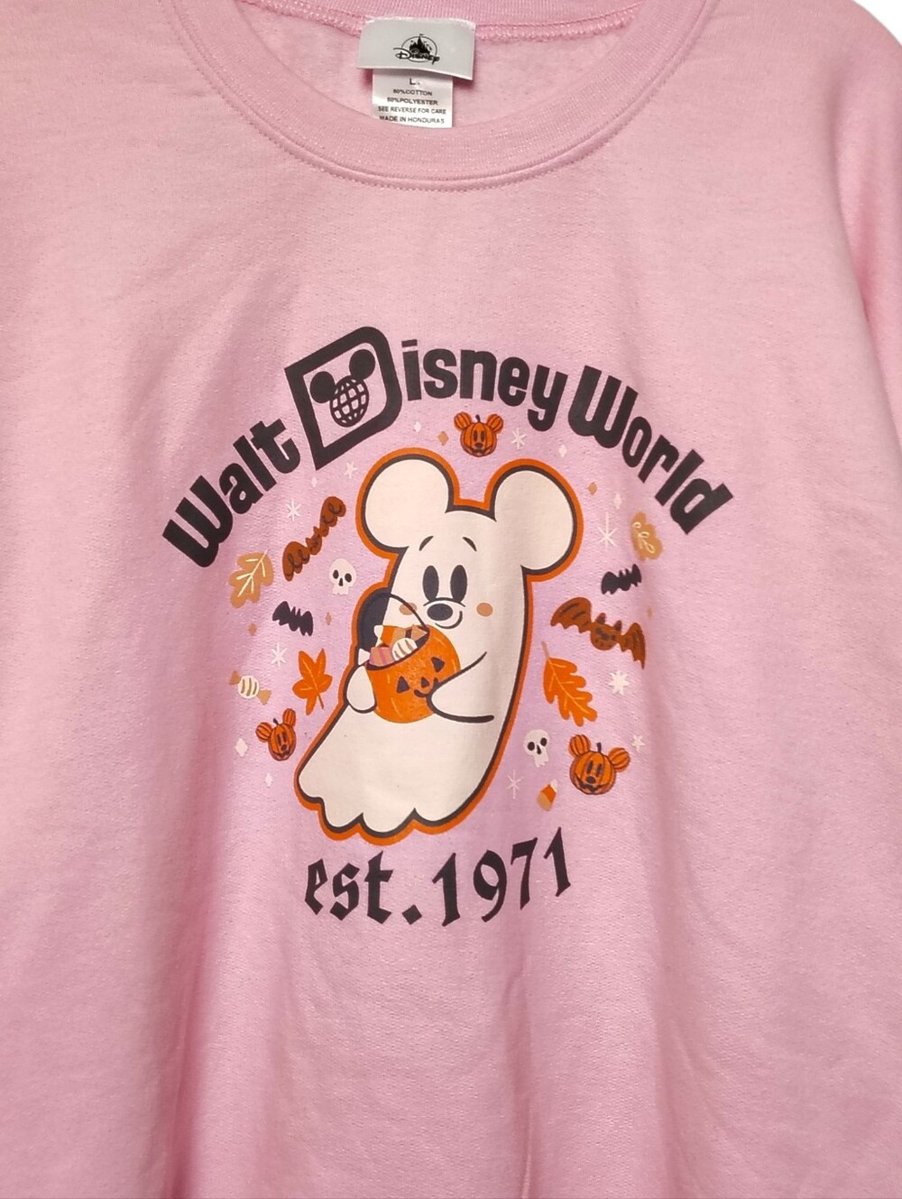 Walt Disney World Disney Parks Mickey Cutie Ghost Sweatshirt Halloween Large NWT - Picture 2 of 7